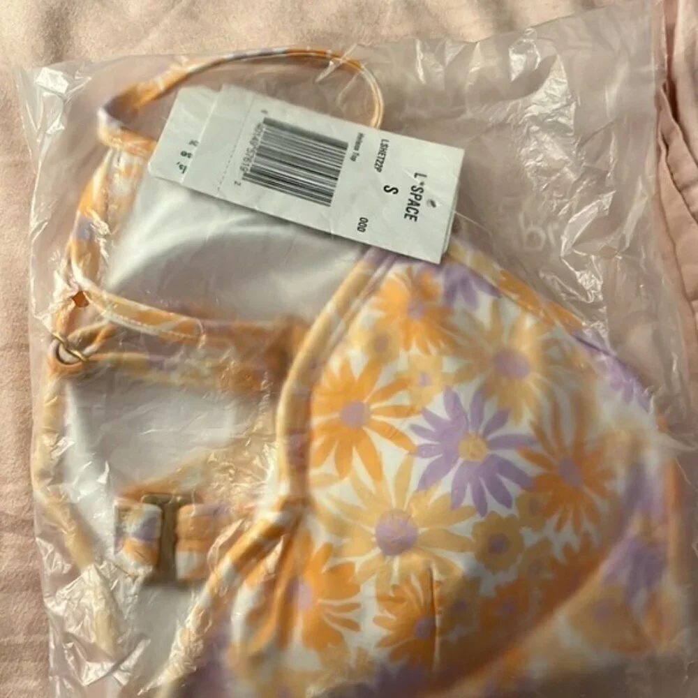 NWT Revolve L*space Small Printed Helena Bikini Top In Oopsie Daisy MSRP $125